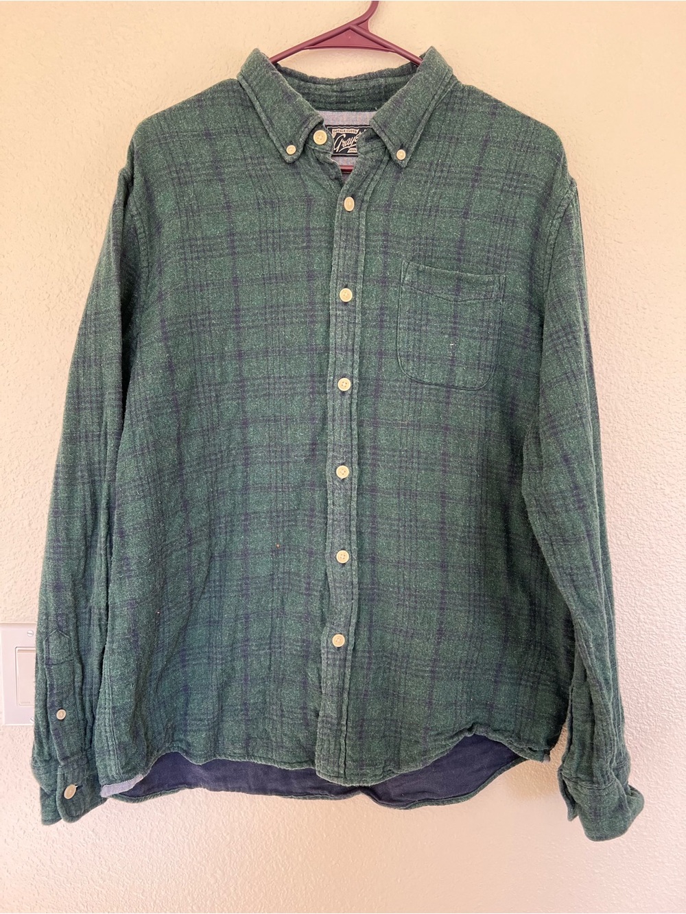 Grayers Men's Green Button-Down Plaid Flannel Shirt